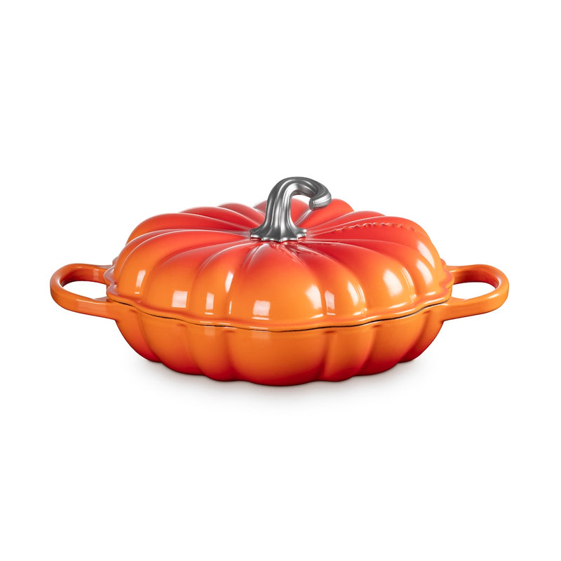 Le Creuset Cast Iron Signature Pumpkin Shallow Casserole 28cm - Volcanic