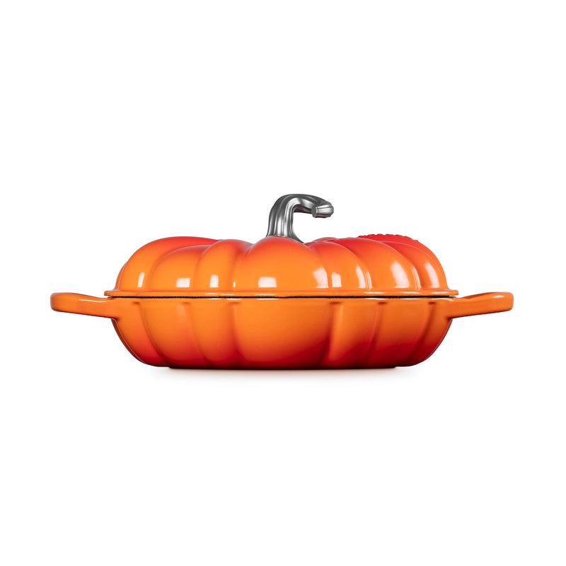 Le Creuset Cast Iron Signature Pumpkin Shallow Casserole 28cm - Volcanic