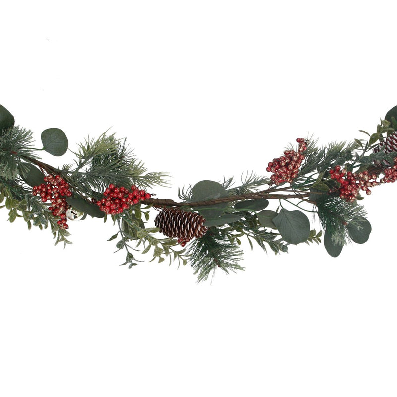 Fir/Leaf/Red Berry Garland 1.8m