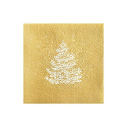 Francoise Paviot Cocktail Napkins - Gold Fir Tree