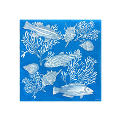 Francoise Paviot Cocktail Napkins - Marine Blue