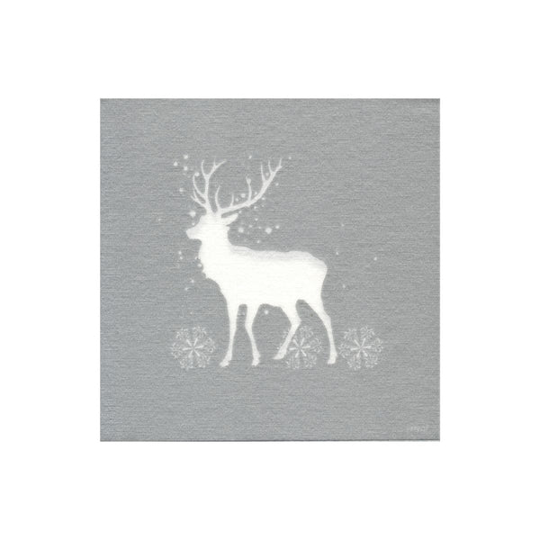 Francoise Paviot Cocktail Napkins - Silver Reindeer