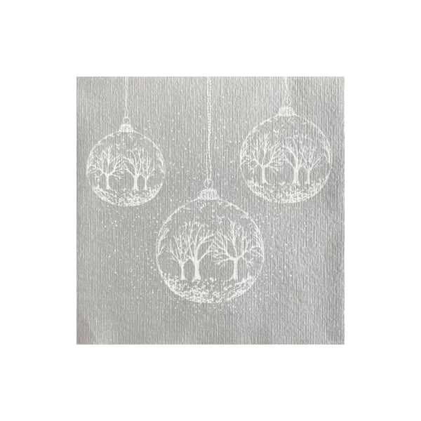 Francoise Paviot Cocktail Napkins - Silver Snowball