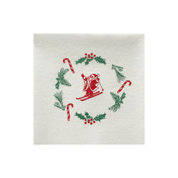 Francoise Paviot Cocktail Napkins - Ski Noel