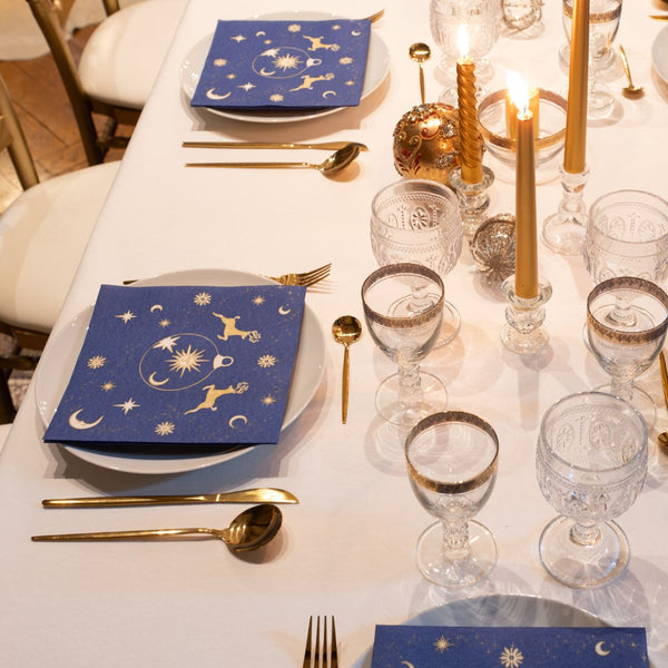 Francoise Paviot Dinner Napkins - Astral Blue