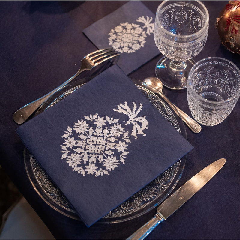 Francoise Paviot Dinner Napkins - Blue Glow