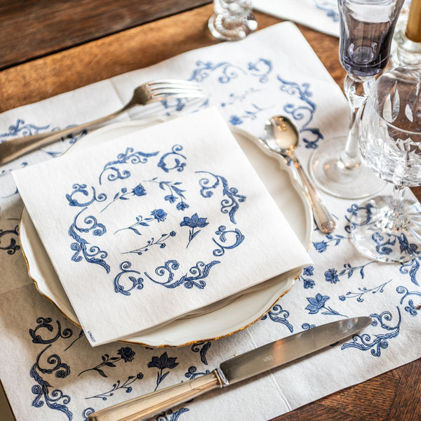 Francoise Paviot Dinner Napkins - Regency Blue