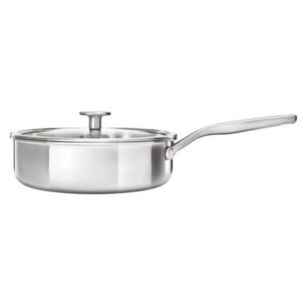 Kitchenaid S/Steel Multiply Saute Pan w/Lid - 24cm