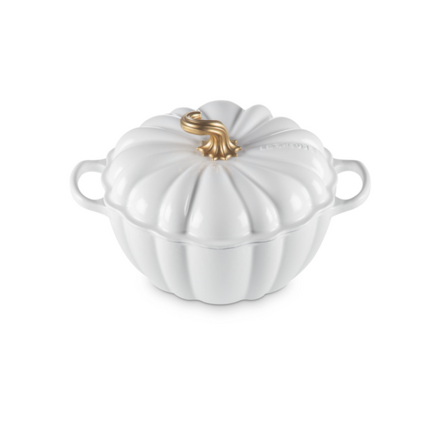 Le Creuset Cast Iron Pumpkin Casserole 24cm - White