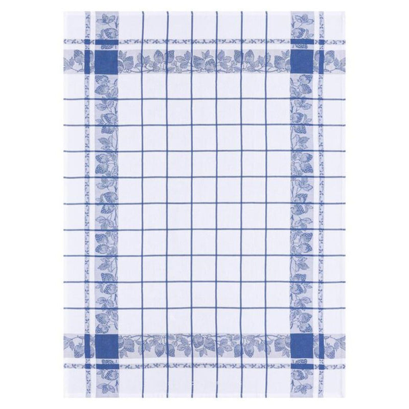 Le Jacquard Francaise Strawberry Check Tea Towel - Blue