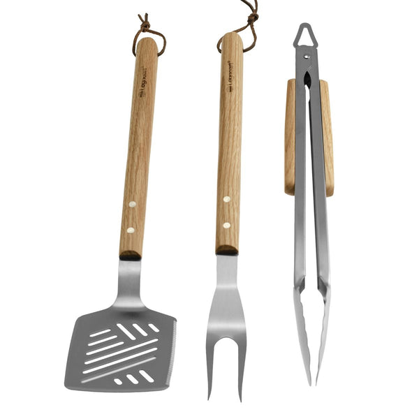 Legnoart Oak Handle BBQ Tool Set