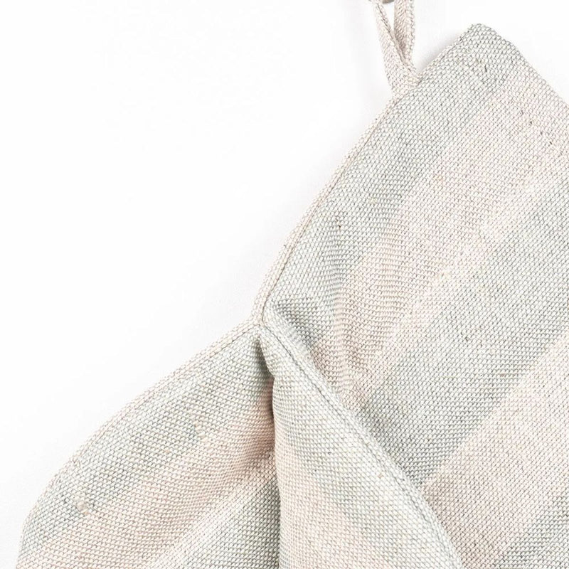 Linas Linen Oven Mitt - Sage Stripe