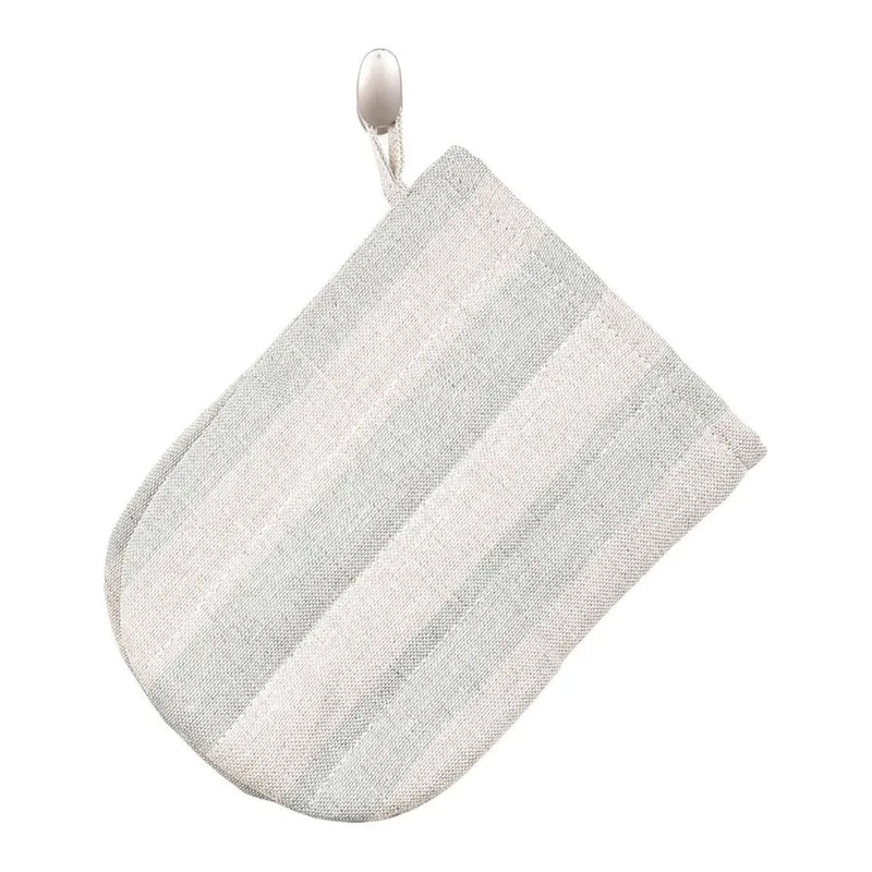 Linas Linen Oven Mitt - Sage Stripe