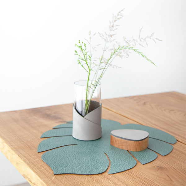 Lind DNA Leather Leaf Table Mat - Pastel