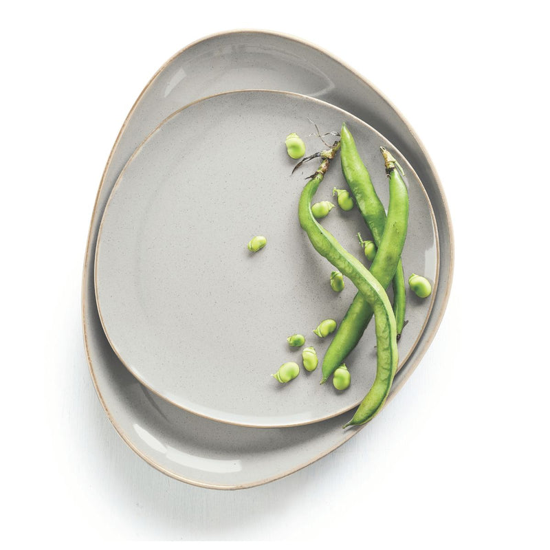 Organic Dinner Plate Pair Grey -28cm