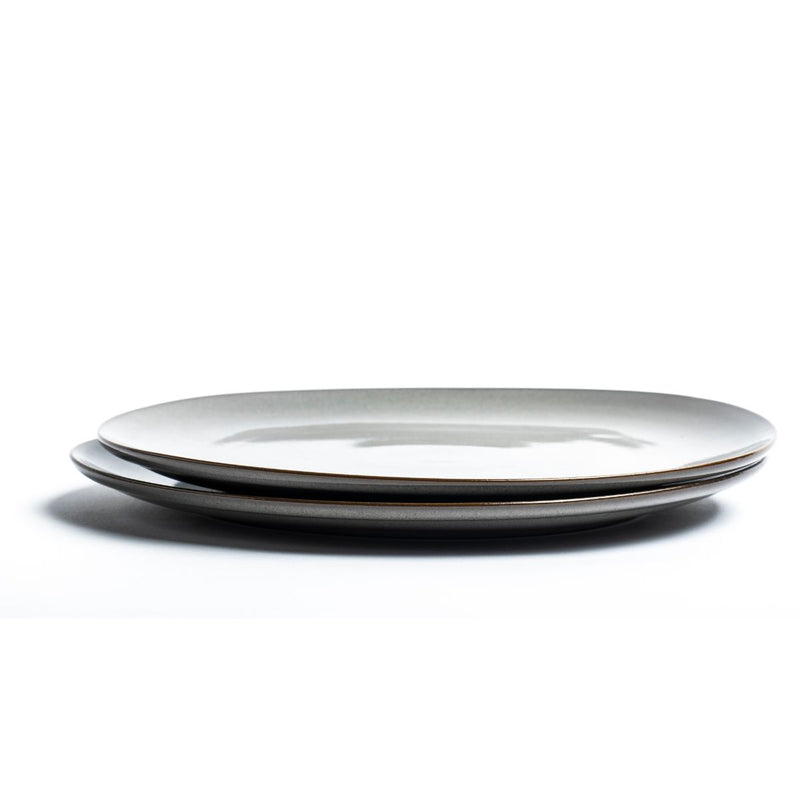 Organic Dinner Plate Pair Grey -28cm