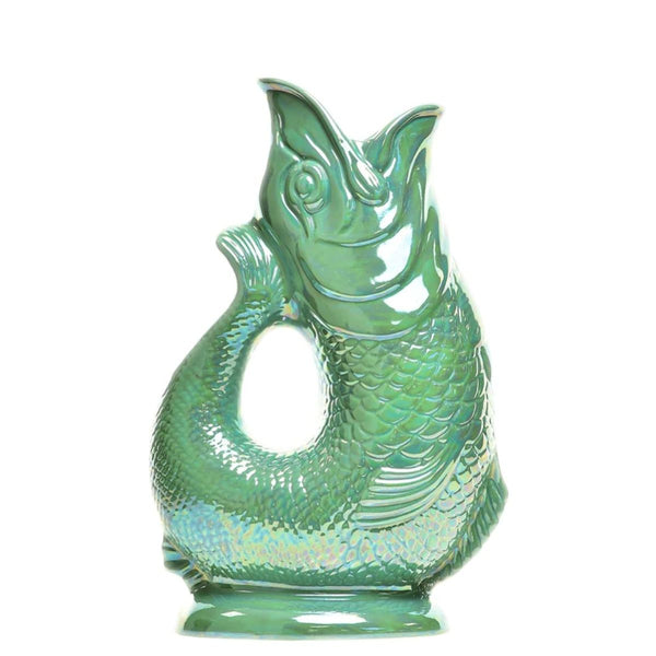 Original Fish Gluggle Jug 1.3ltr  - Sea Green Lustre