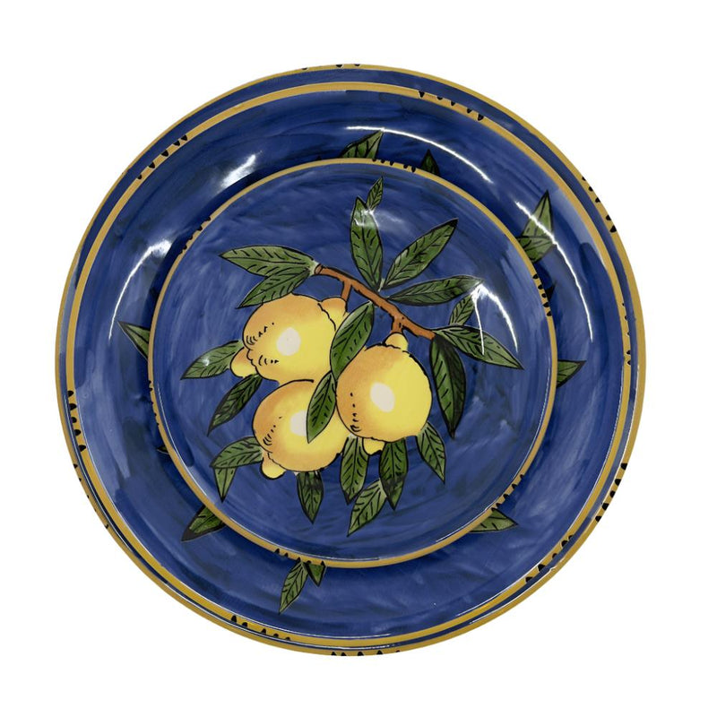 Sicilian Lemon Large Plate 31cm - DarkBlue