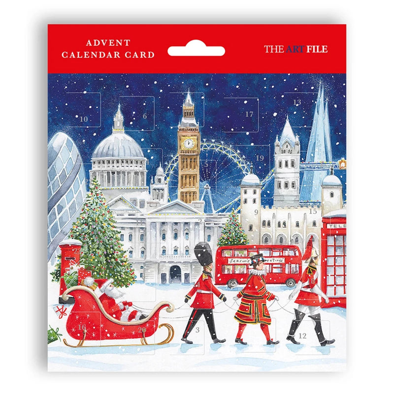 Snowy London Christmas Advent Card