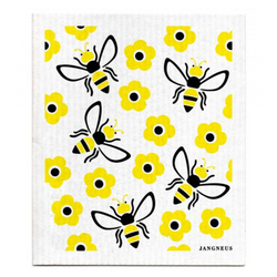 Jangneus Black Yellow Bees Dishcloth