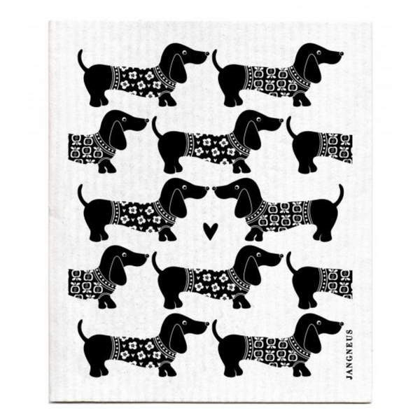 Jangneus Black Dachshund Dishcloth