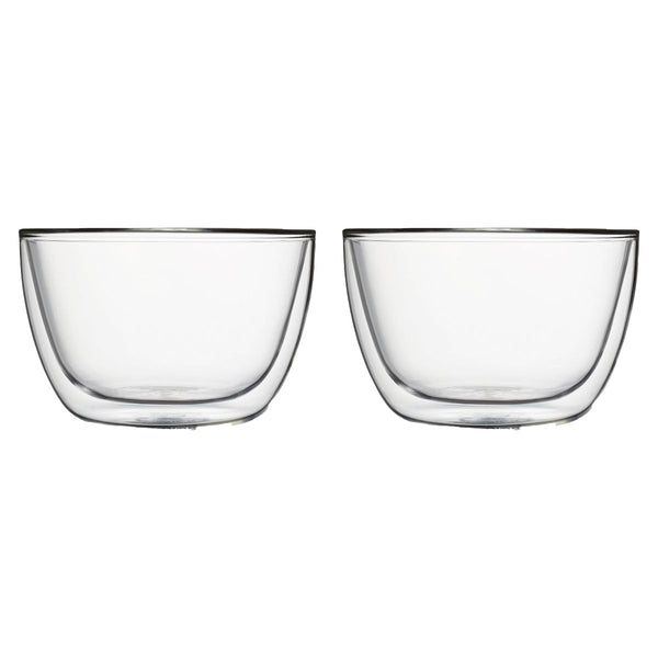 Villeroy & Boch Double Walled Glass Bowls 13cm - Pair