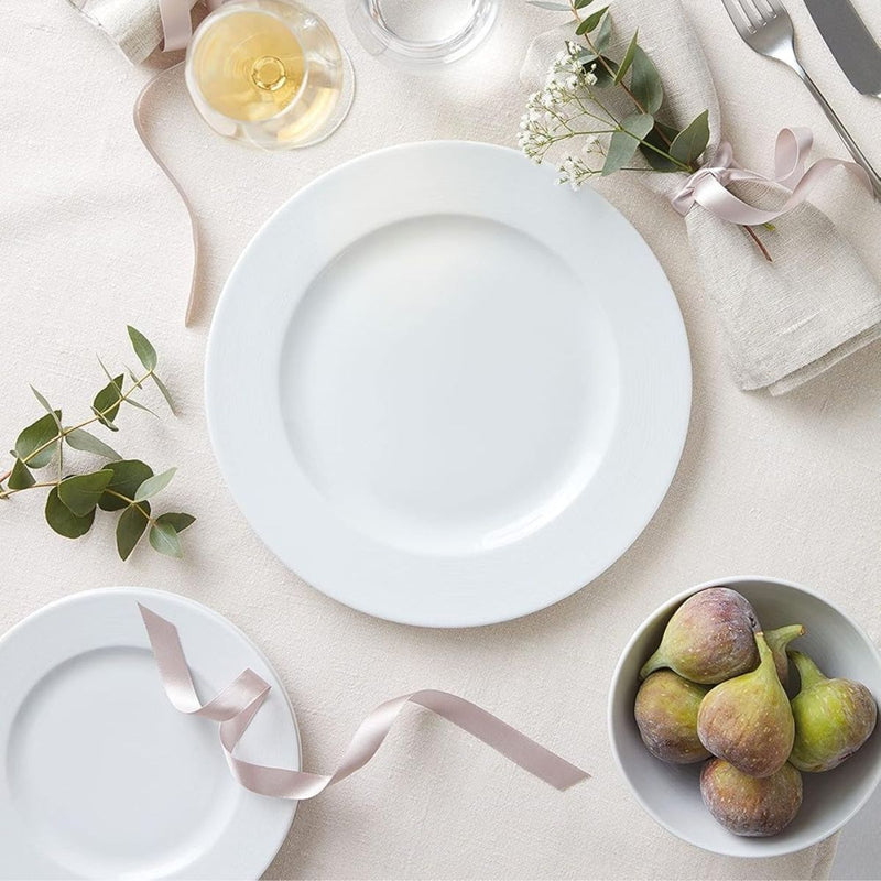 Geneviève Lethu White Porcelain Dinner Plates - Pair