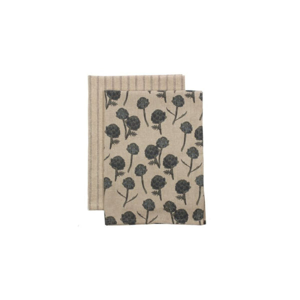 Raine & Humble Artichoke Tea Towel (Pair) - Slate