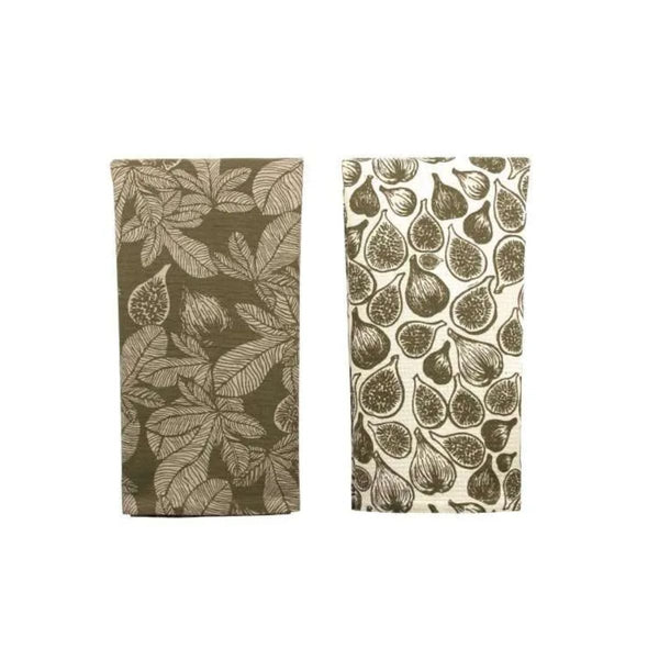 Raine & Humble Fig Tree Tea Towel (Pair) - Olive Green