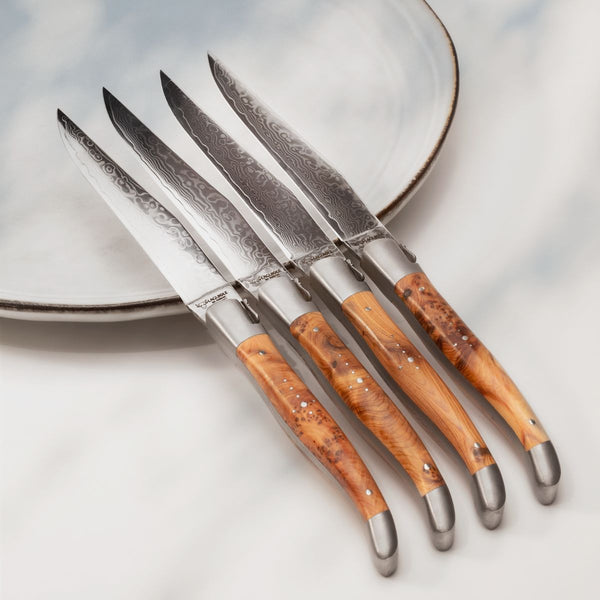 Laguiole Set of 6 Steak Knives - Juniper Wood