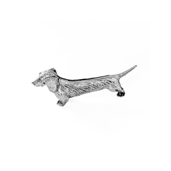 Le Potier D'Etain Pewter Dachsund Name Card Holder - Smooth