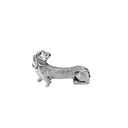 Le Potier D'Etain Pewter Dachsund Name Card Holder - Wire