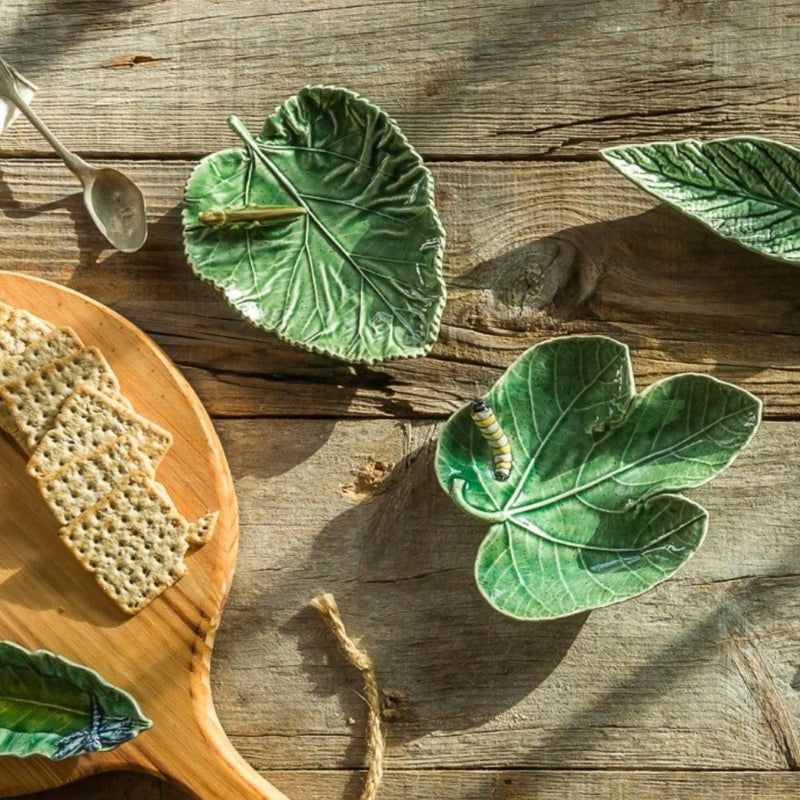 Bordallo Pinheiro Countryside Leaf Dish - Caterpillar