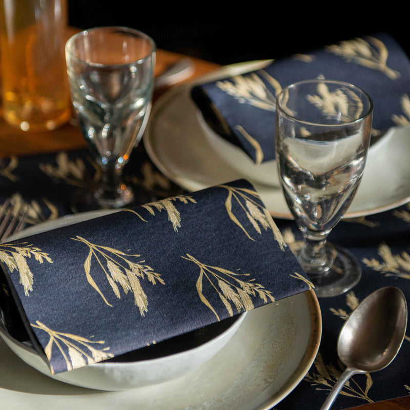 Francoise Paviot French Dinner Napkins - Blue Barley