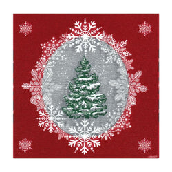 Francoise Paviot French Dinner Napkins - Red Xmas Tree