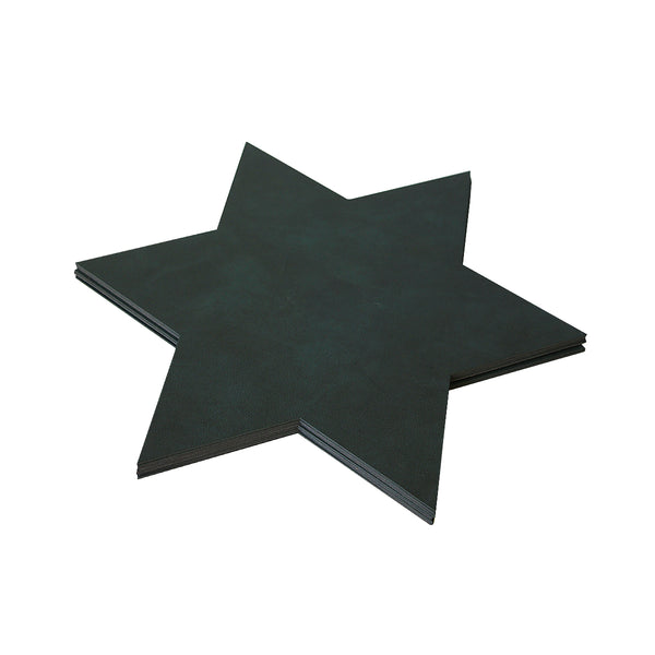 LIND DNA Leather Star Table Mat - Smooth Dark Green