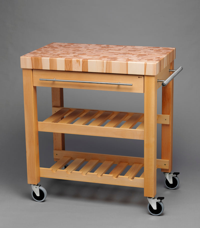 Breka European Beech Kitchen Trolley - 1 Drawer 85cm