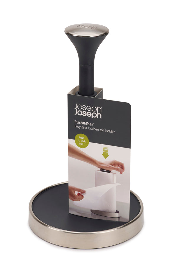 Joseph Joseph Push & Tear Kitchen Roll Holder  Grey