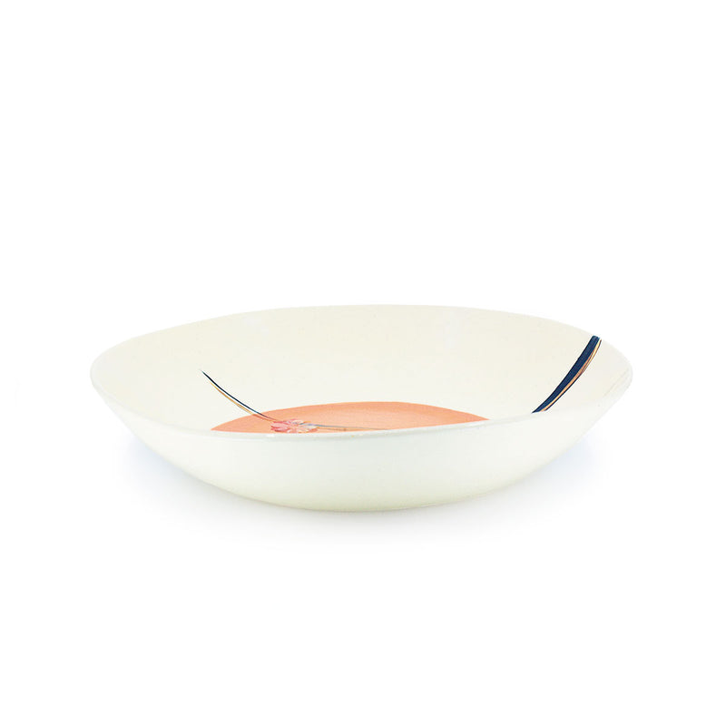 Wonki Ware Cherry Blossom Spaghetti Serving Dish - Salmon