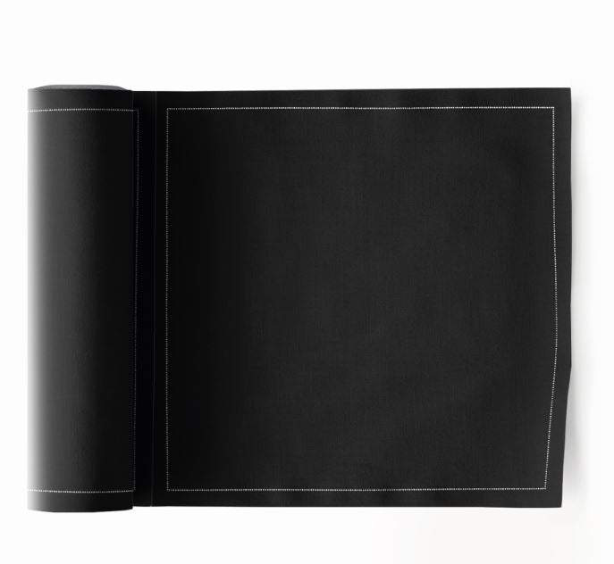 My Drap 24 Piece Cotton Napkin Roll - Black