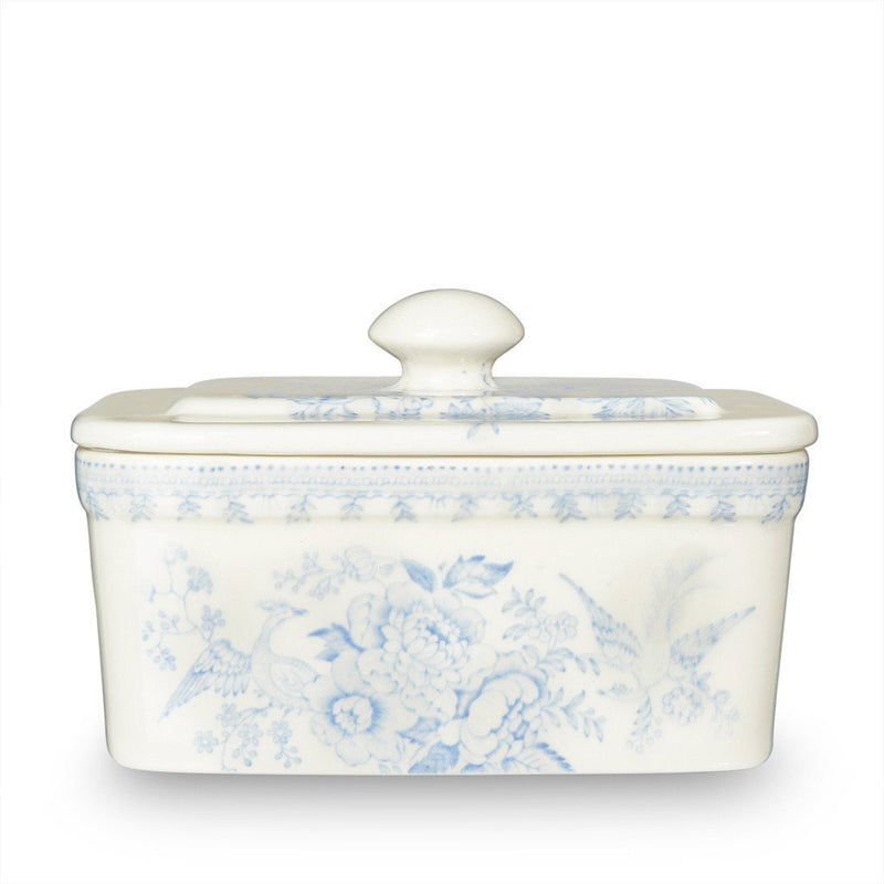 Burleigh Butter Dish With Lid Blue Asiatic Pheasant